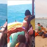 Pescadores do Rio Grande do Norte são resgatados, na costa do Ceará, após naufrágio