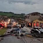 Vídeos mostram Rio Bonito do Iguaçu (PR) em calamidade: tornado deixa rastro de destruição e colapsa Saúde Pública